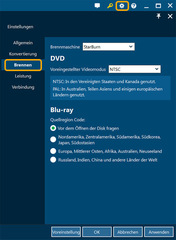 dvd kopieren modus auswählen